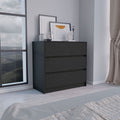 Sleek Black Three-Drawer Dresser