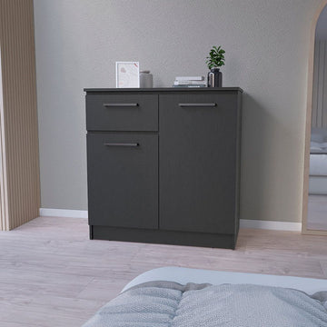 Dresser Carlin with Drawer and 2 Door Cabinets - Black Wengue Finish