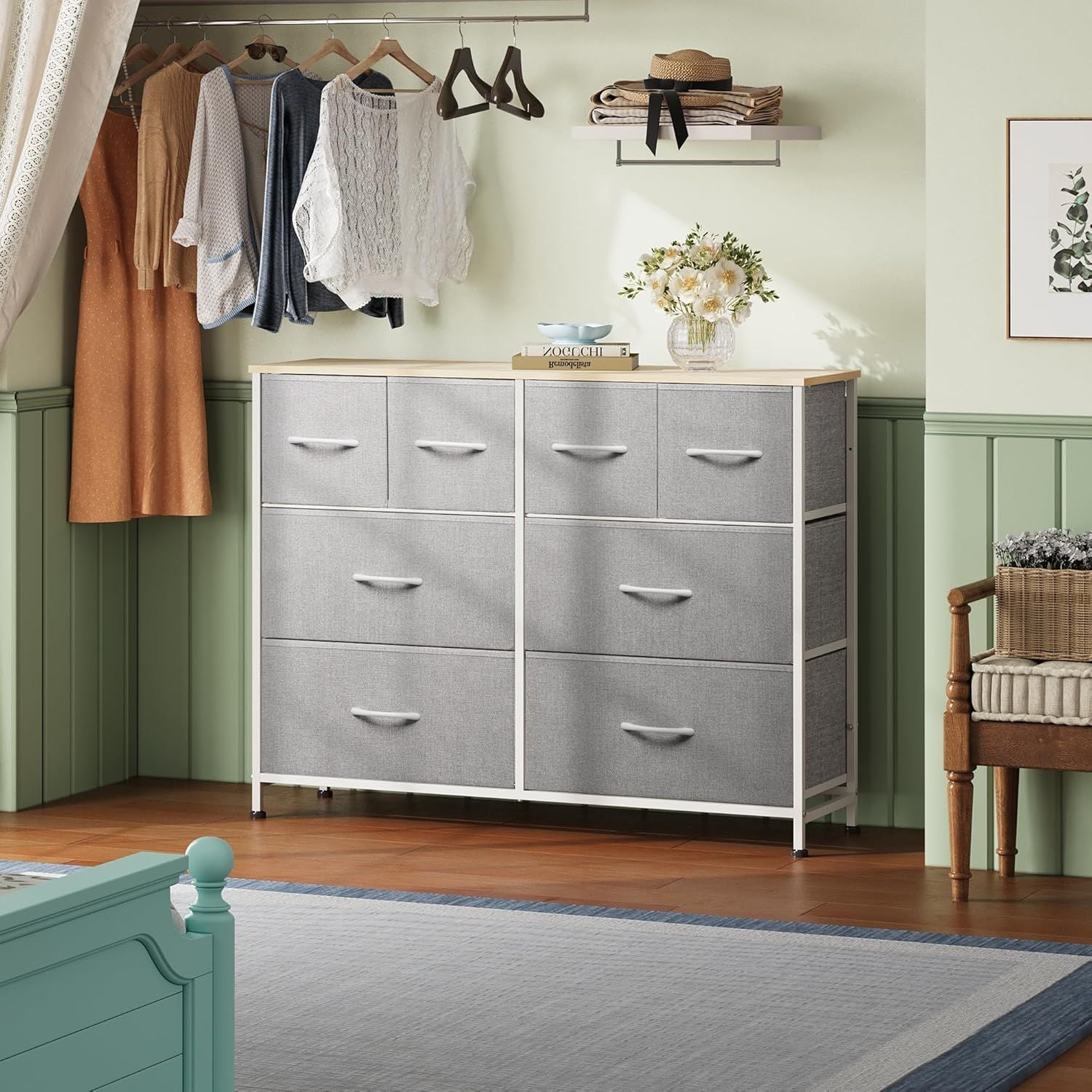 Eight-Drawer Dresser with Versatile Display Top