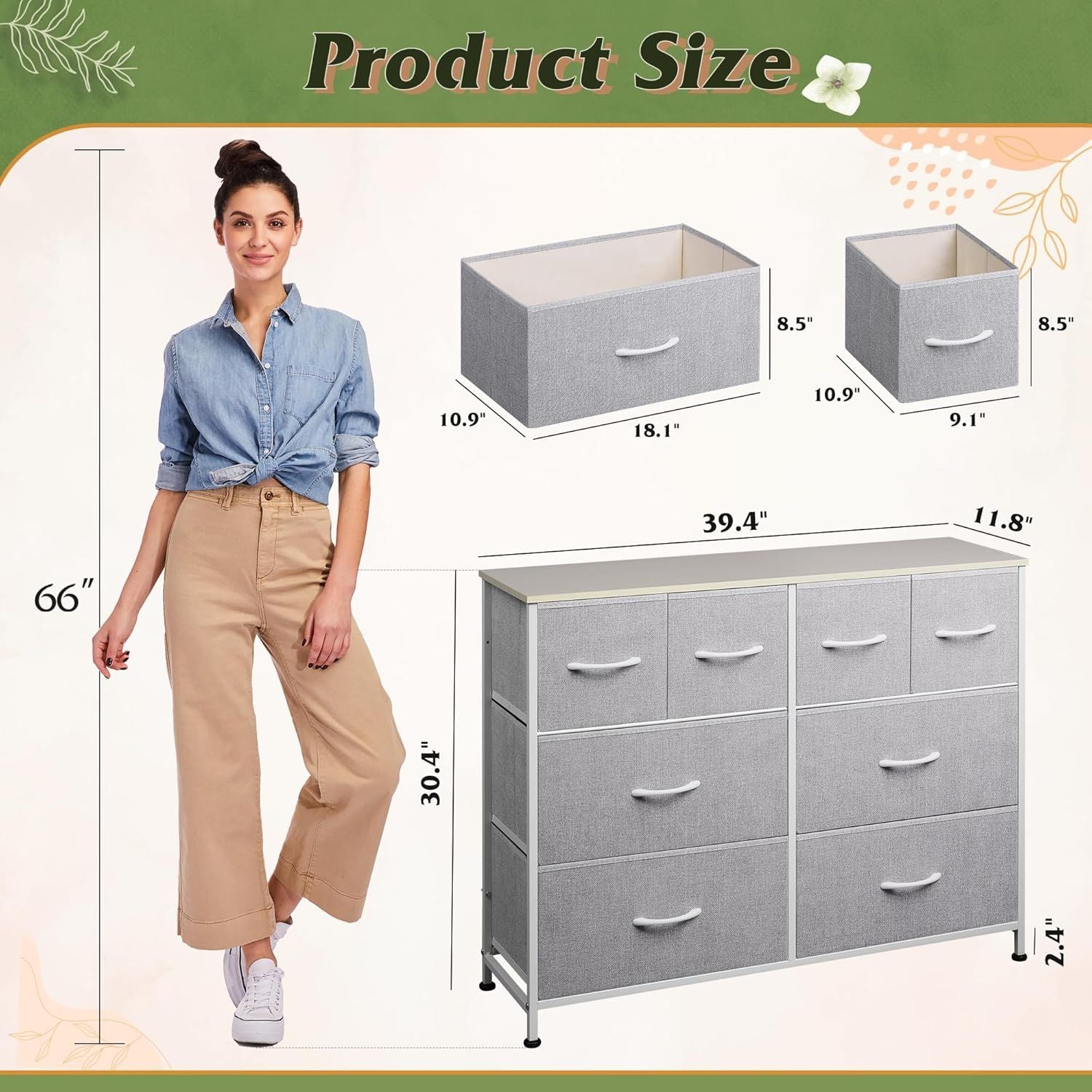 Eight-Drawer Dresser with Versatile Display Top