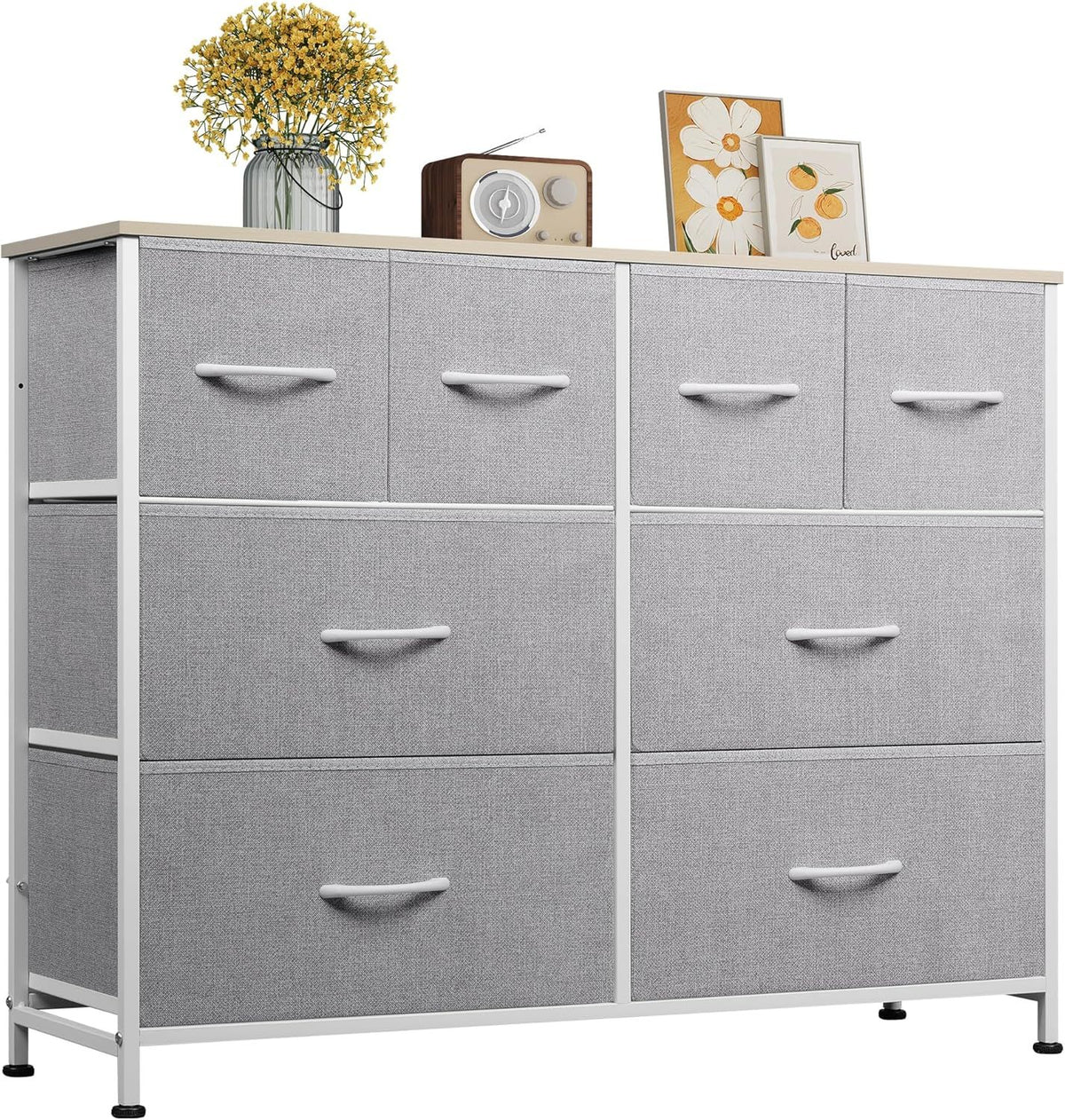 Eight-Drawer Dresser with Versatile Display Top