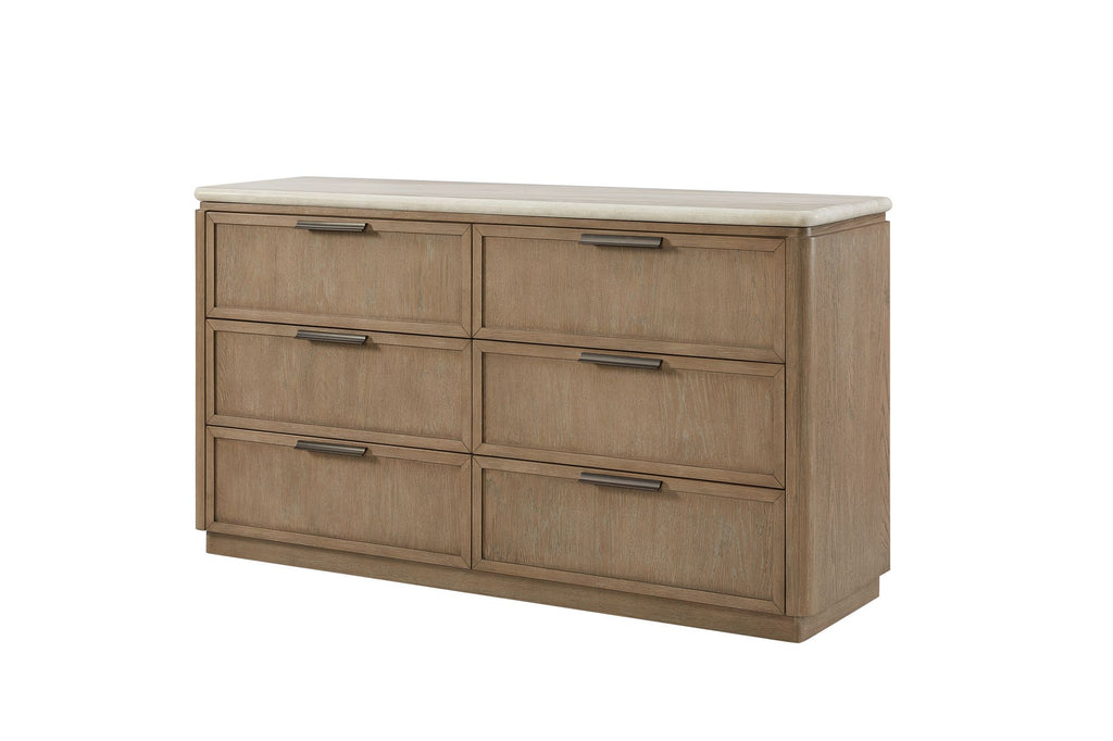 Toffee Six-Drawer Dresser with Soft-Close Storage