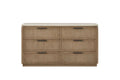 Toffee Six-Drawer Dresser with Soft-Close Storage