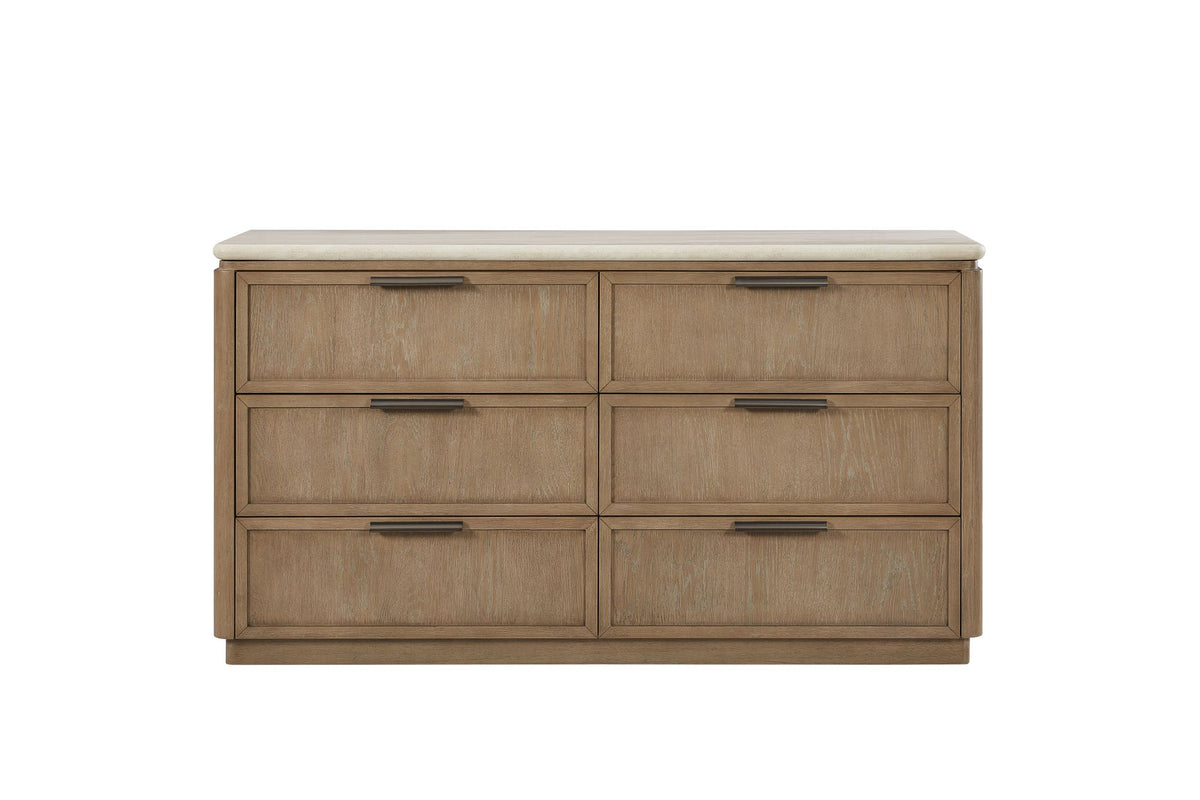 Toffee Six-Drawer Dresser with Soft-Close Storage