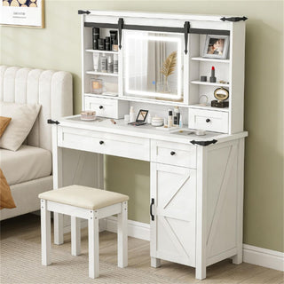 Dressing table, cushioned stool and storage drawer, cabinet, bedroom cabinet, storage