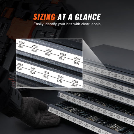 Efficient Five-Drawer Drill Bit Dispenser for 33/64" to 63/64" Bits
