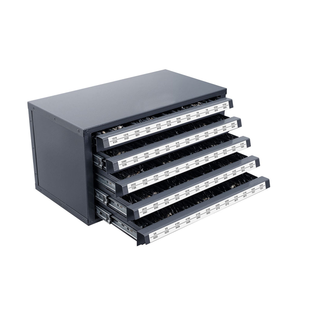 Efficient Five-Drawer Drill Bit Dispenser for 33/64" to 63/64" Bits