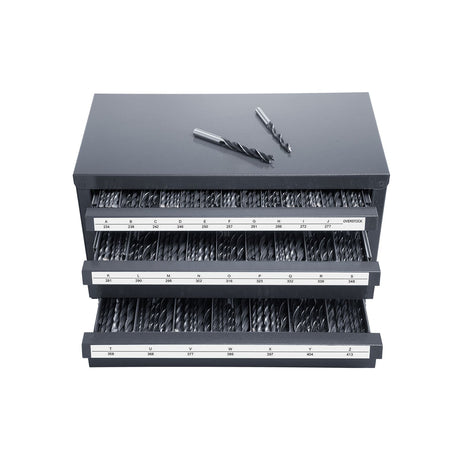 Three-Drawer Drill Bit Dispenser Cabinet – A to Z Organization with Labels