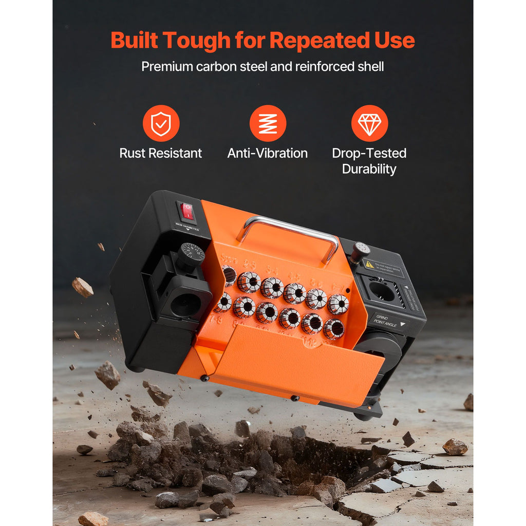 MR-13B+ Drill Bit Sharpener with Adjustable Point and Relief Angles