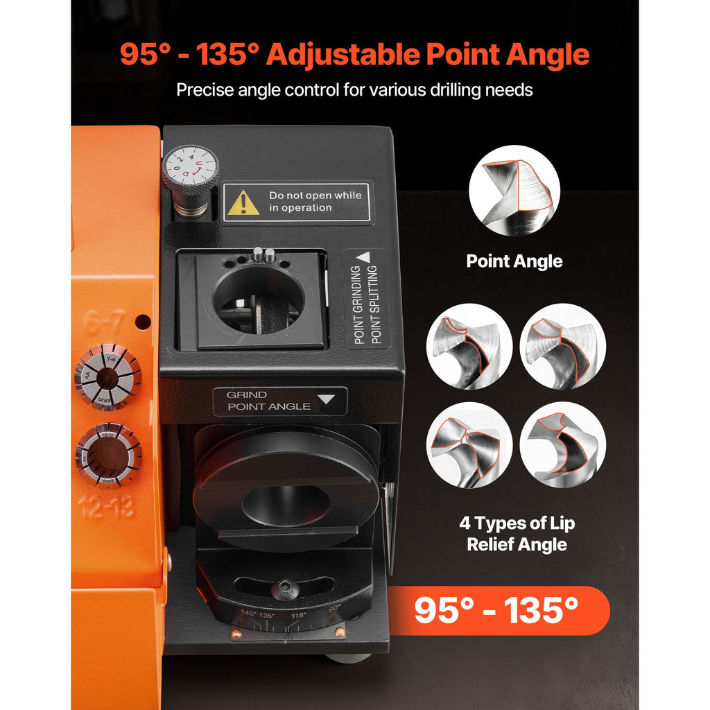 MR-13B+ Drill Bit Sharpener with Adjustable Point and Relief Angles