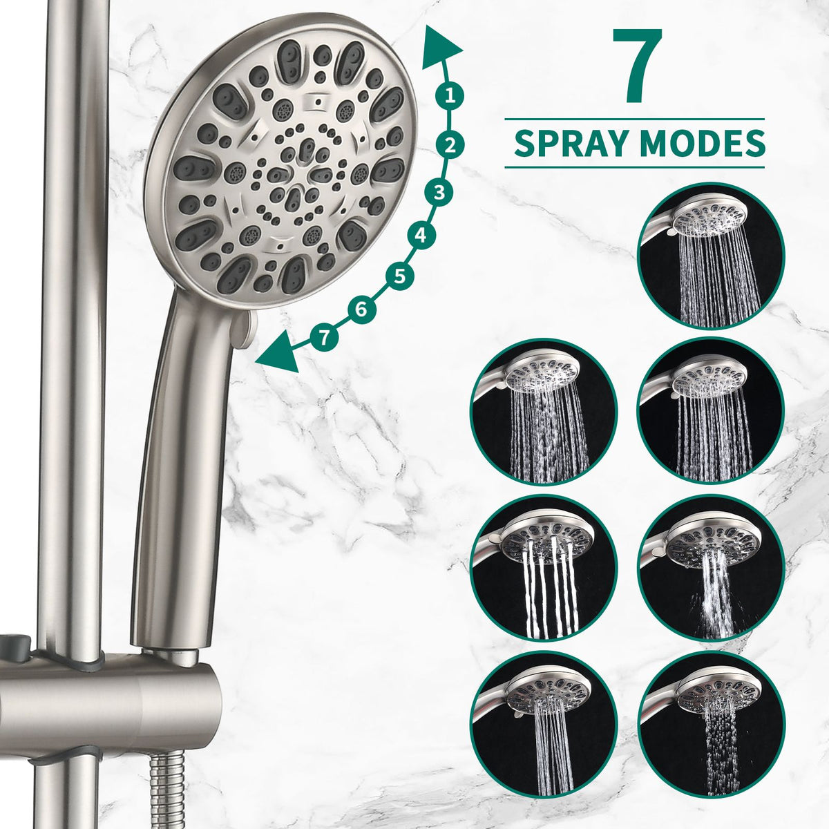 Drill-Free Dual Shower System with Slide Bar
