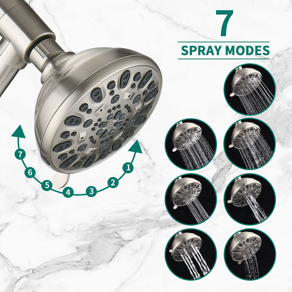 Drill-Free Dual Shower System with Slide Bar