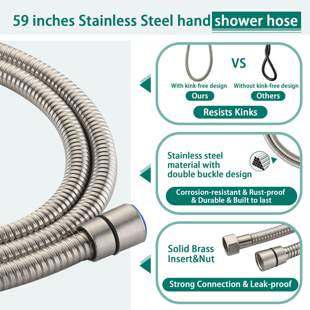 Drill-Free Dual Shower System with Slide Bar