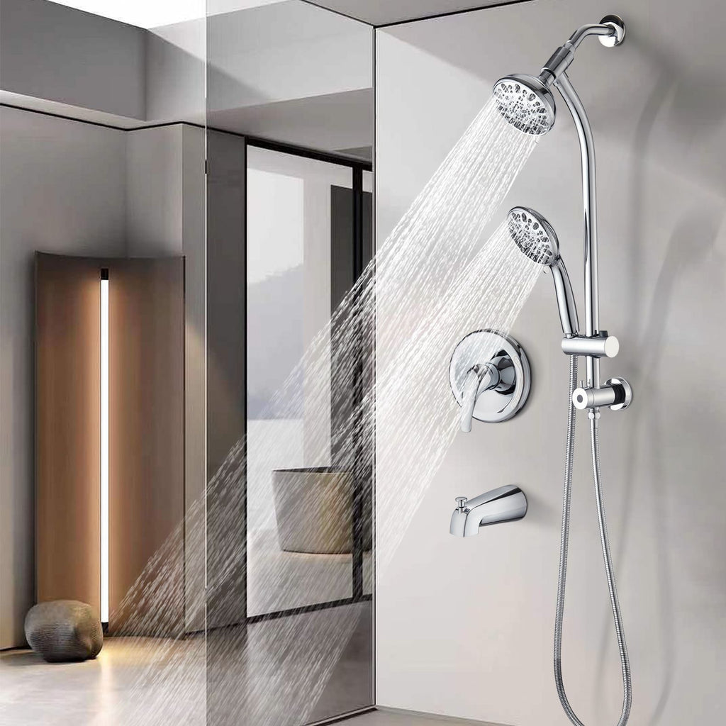 Adjustable Dual Rain and Hand Shower System