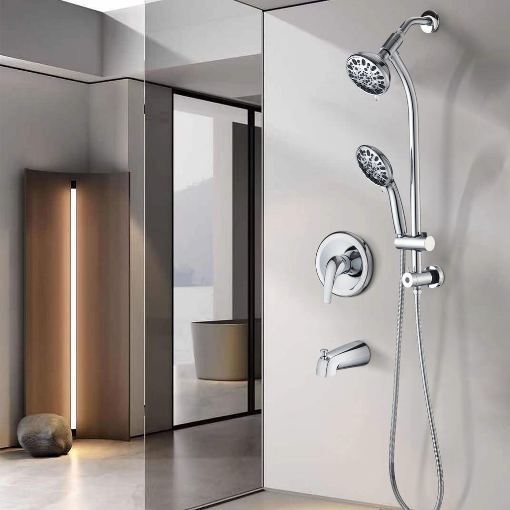 Adjustable Dual Rain and Hand Shower System