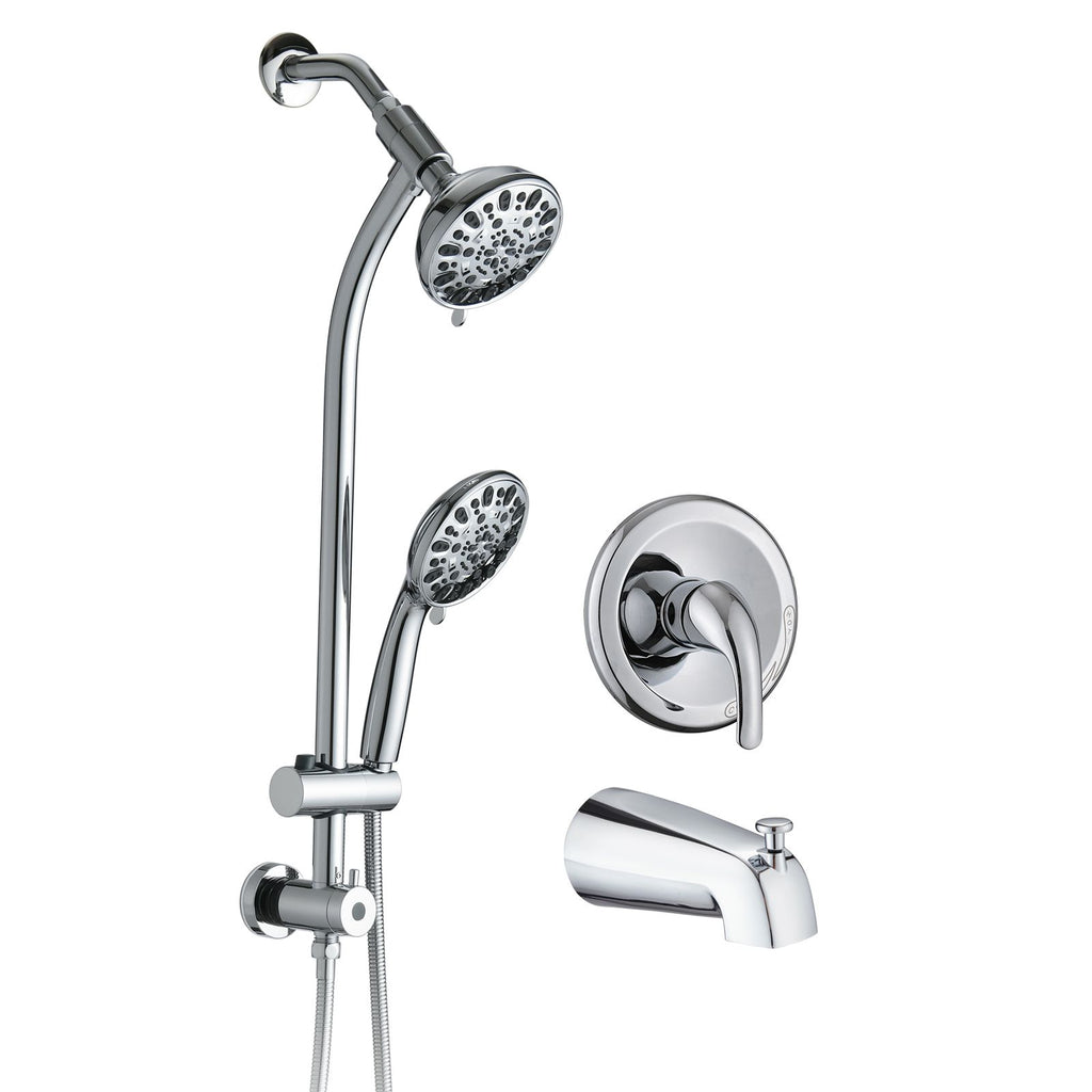 Adjustable Dual Rain and Hand Shower System