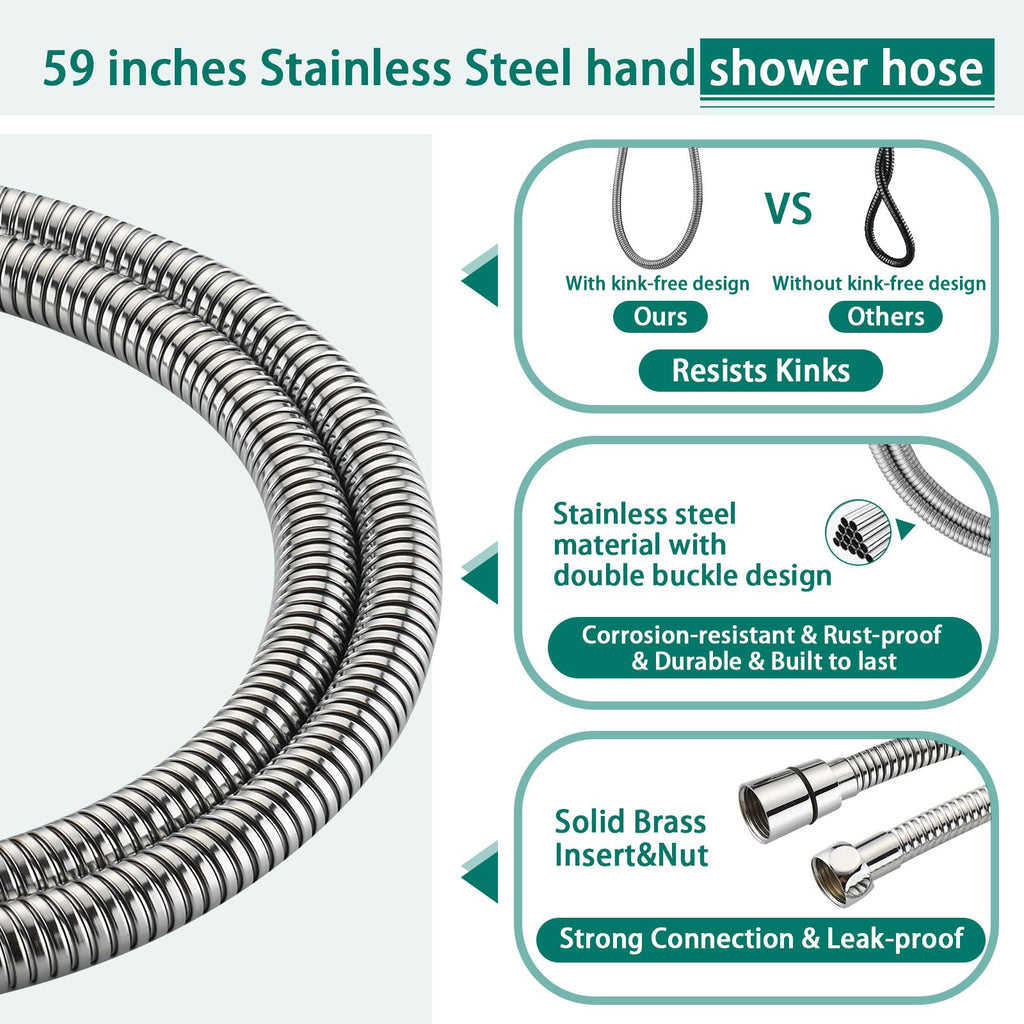 Adjustable Dual Rain and Hand Shower System
