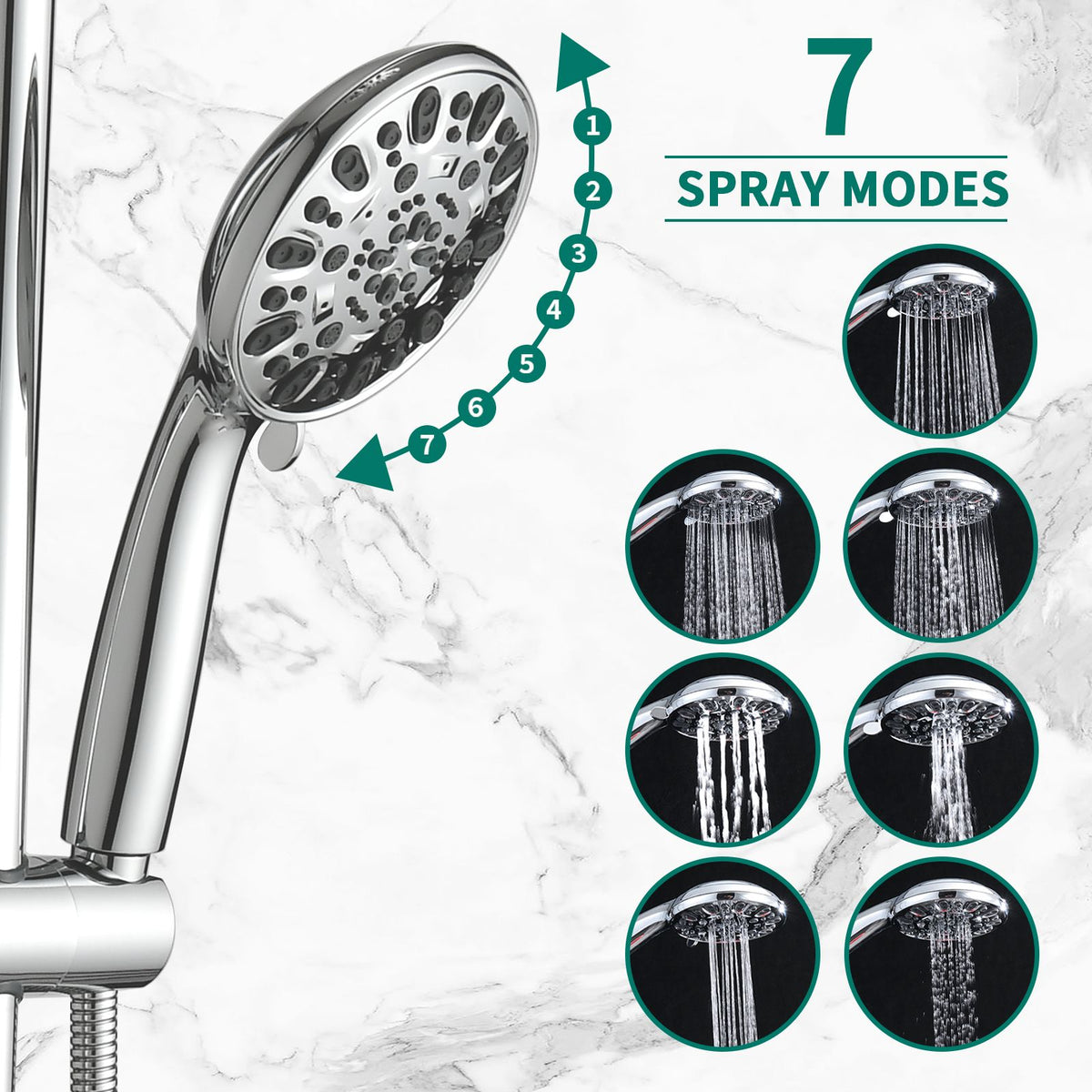 Adjustable Dual Rain and Hand Shower System
