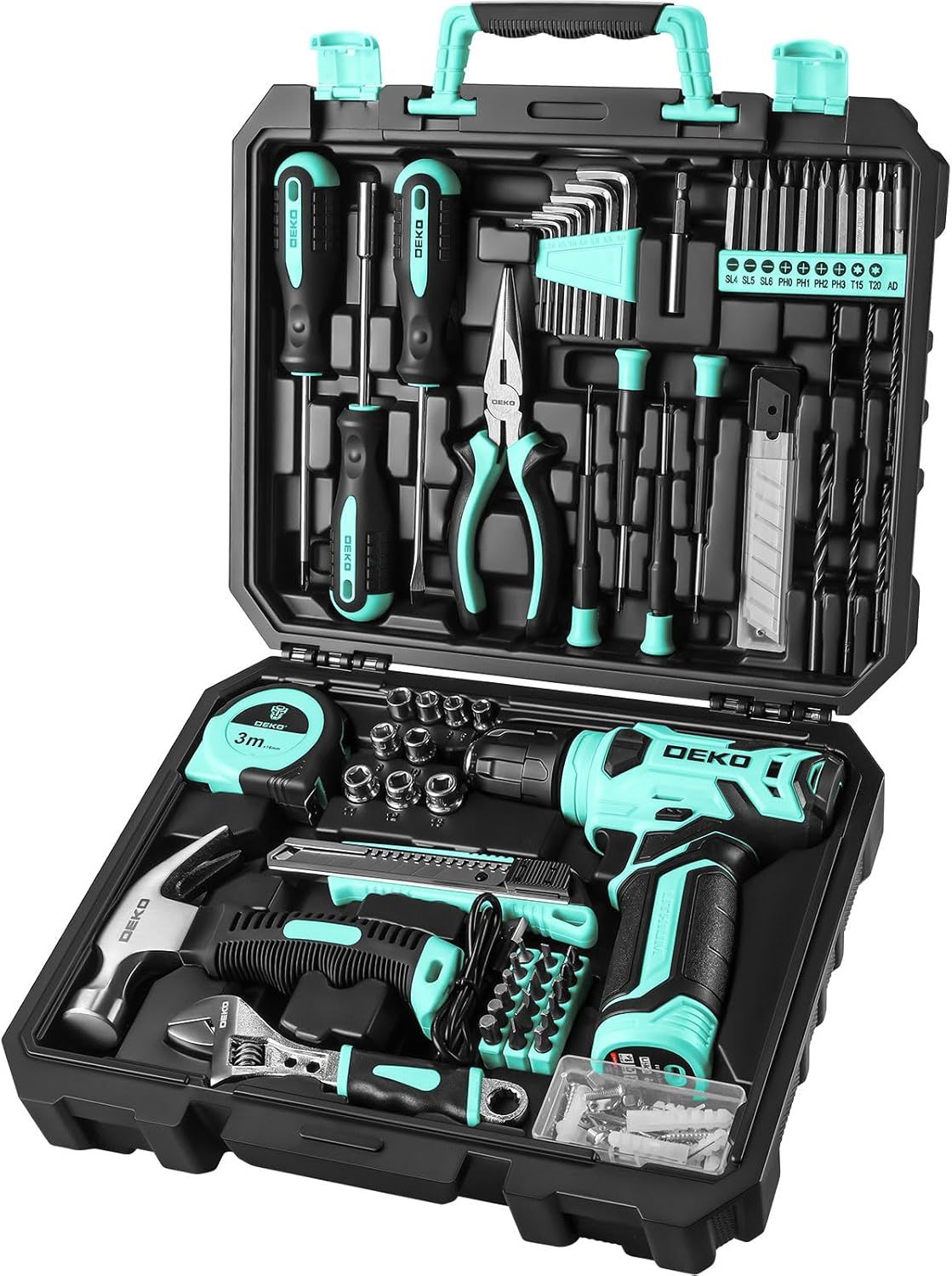 A Cordless Drill Plus a Hand Tool Kit for Household Fixes