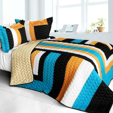 Drive Till Dawn Vermicelli Patchwork Quilt Set