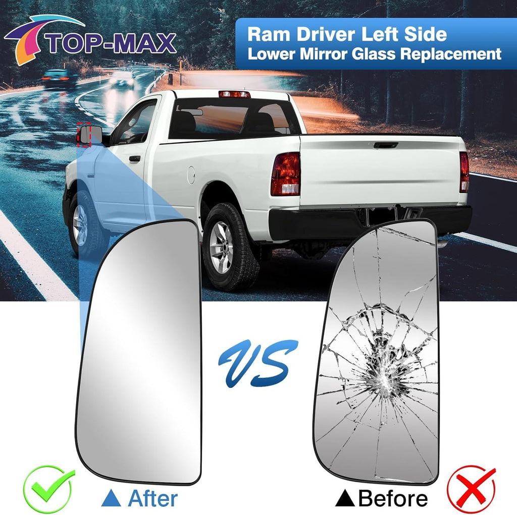 Dodge Ram Driver-Side Lower Towing Mirror Glass