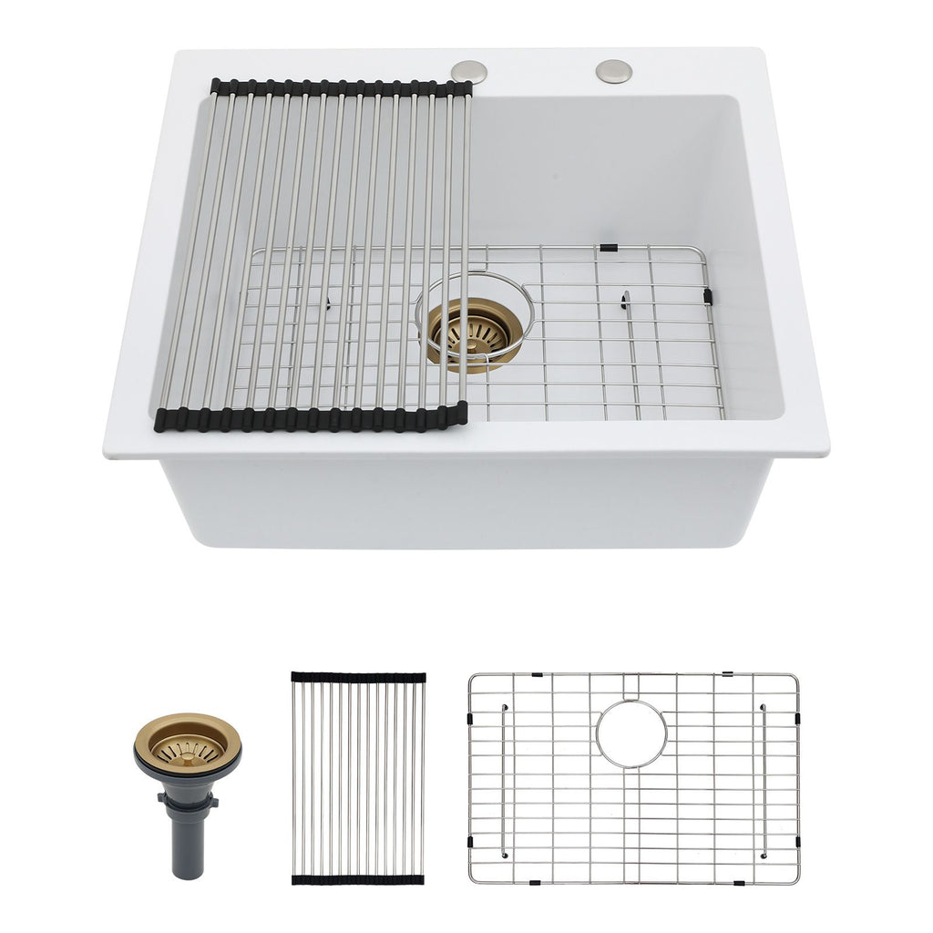 Single Bowl Drop-In Kitchen Sink for Compact Countertops