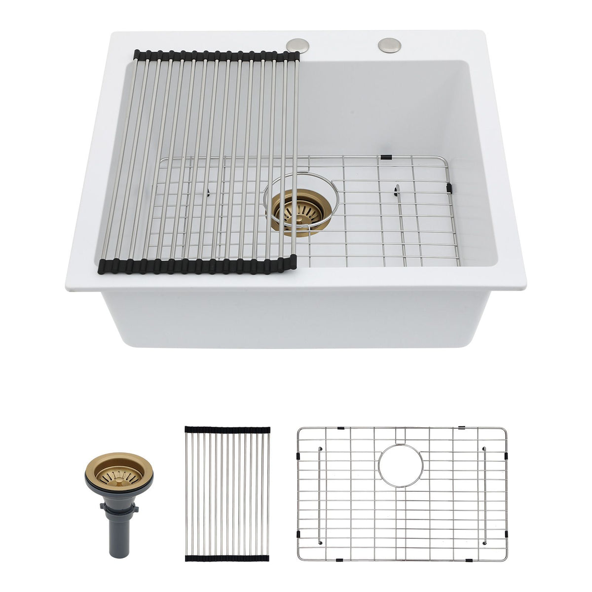 Single Bowl Drop-In Kitchen Sink for Compact Countertops