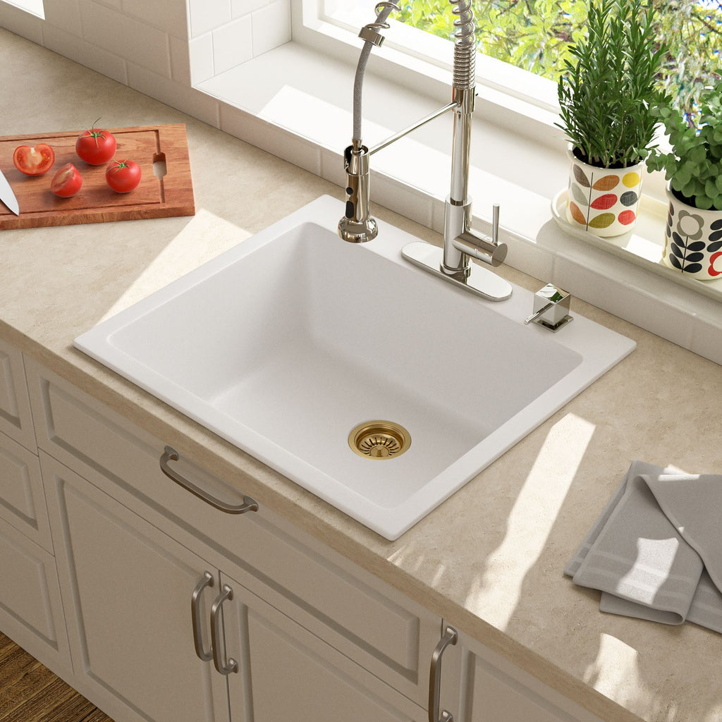 Single Bowl Drop-In Kitchen Sink for Compact Countertops