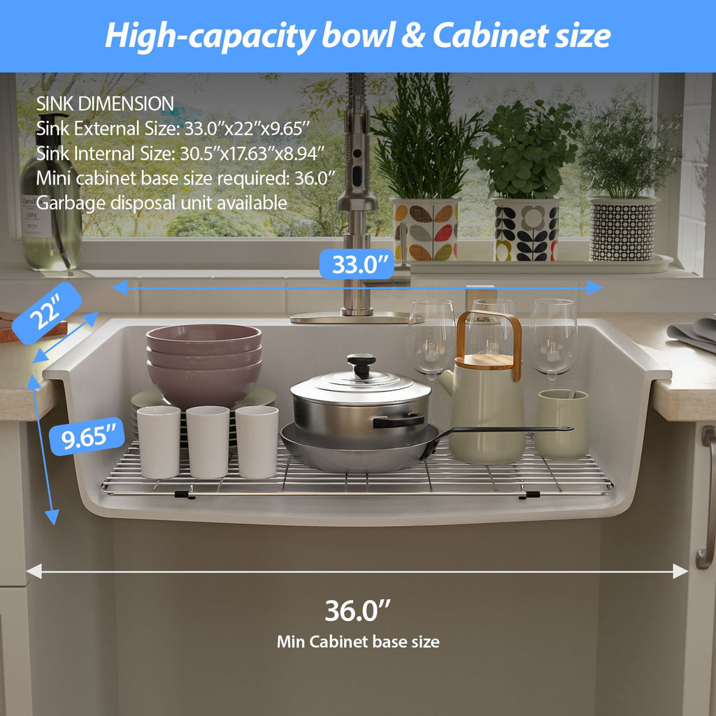 White Top-Mount Single-Bowl Kitchen Sink Set