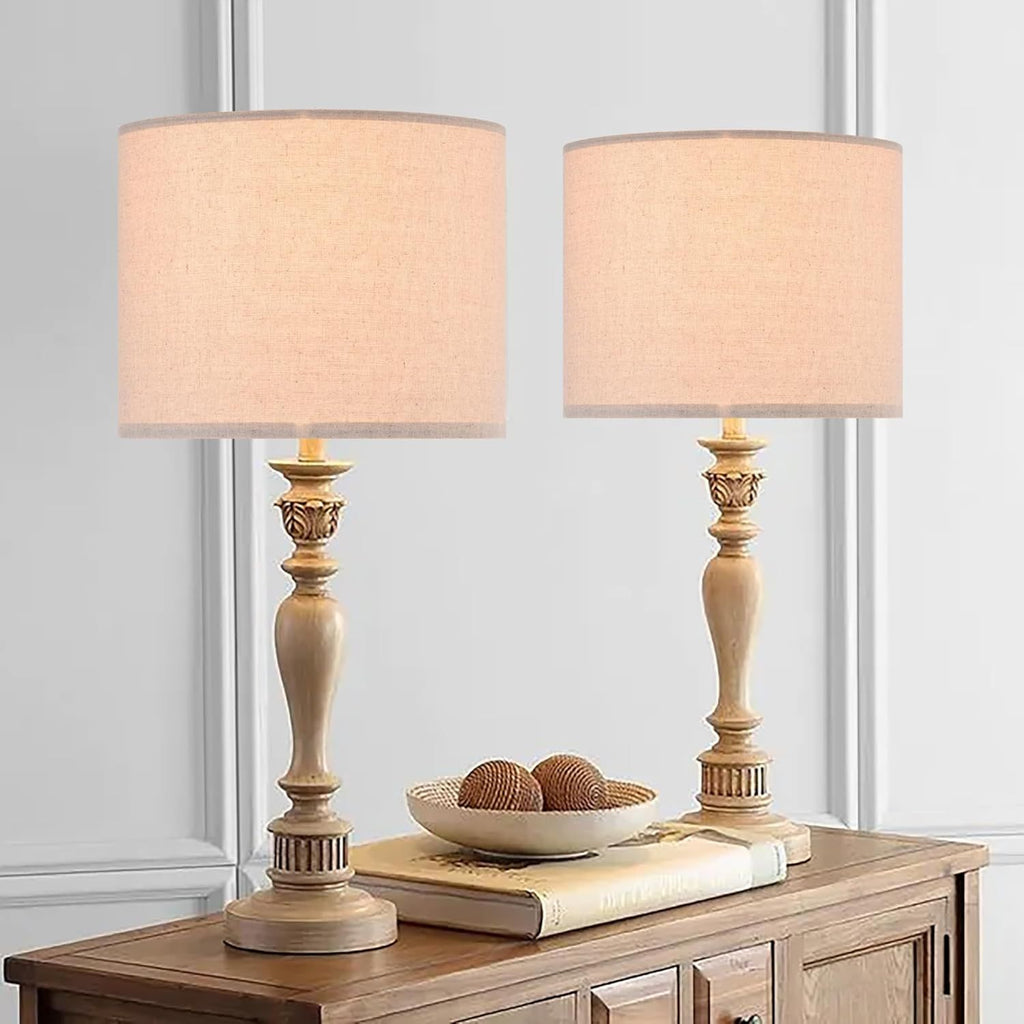 Oatmeal Drum Lamp Shades with Spider Fitters