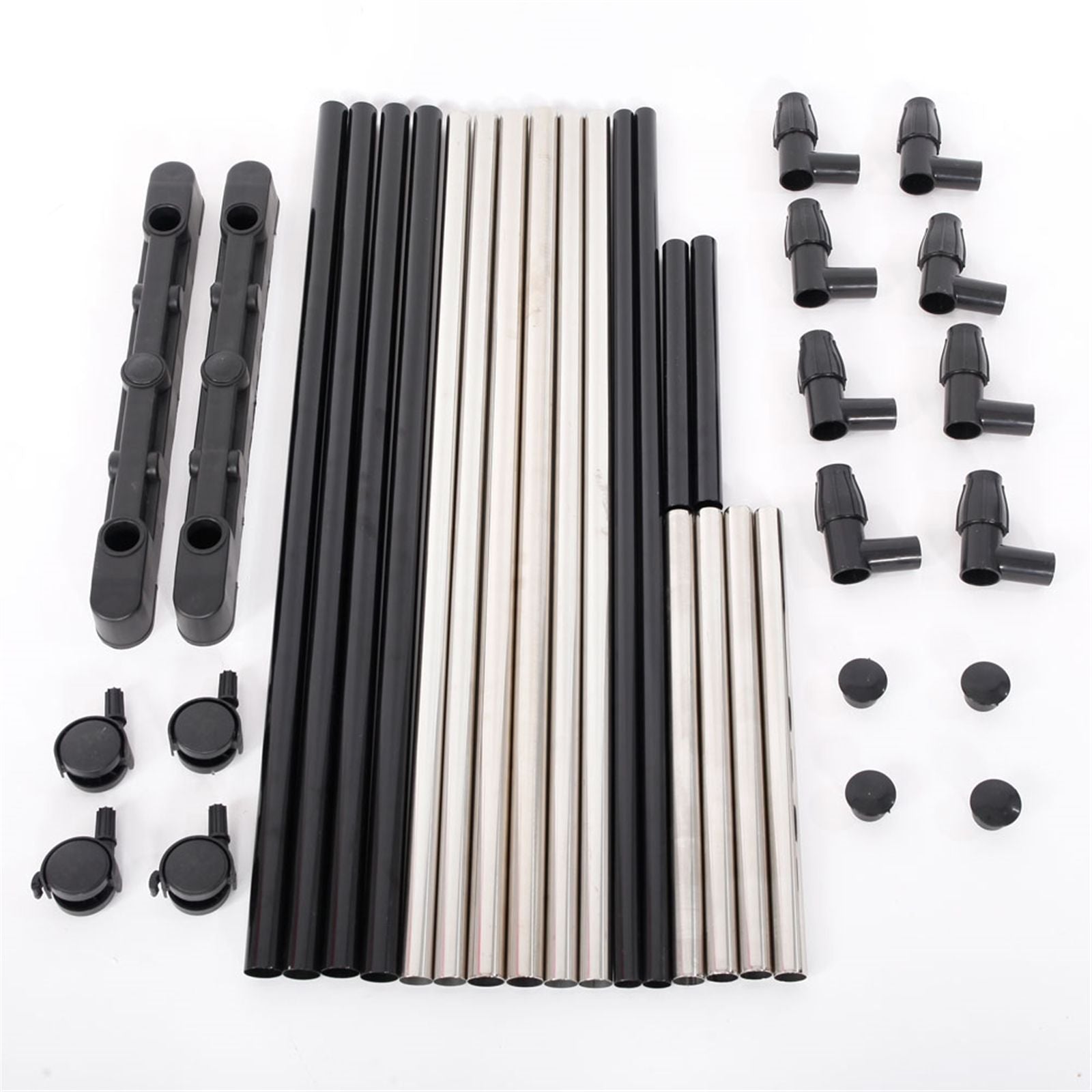 Dual-Bar Stretching Clothes Rack with Shoe Shelf – Space-Saving Design