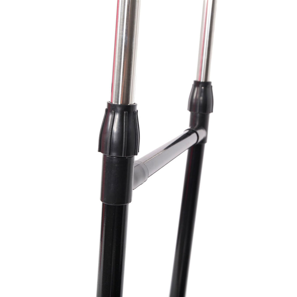 Dual-Bar Stretching Clothes Rack with Shoe Shelf – Space-Saving Design