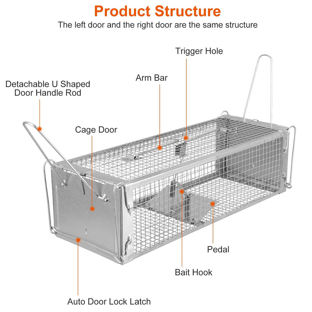 Dual-Door Live-Catch Rodent Trap
