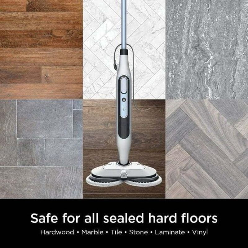 Dual Head Hard Floor Steam Mop, 3 Adjustable Steam Modes, LED Headlights, Lightweight for Home Tile