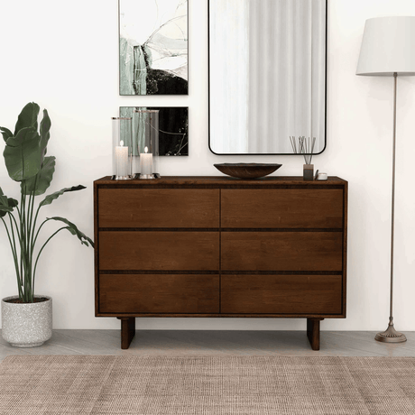 Dubrovnik Mid-Century Walnut Six-Drawer Dresser