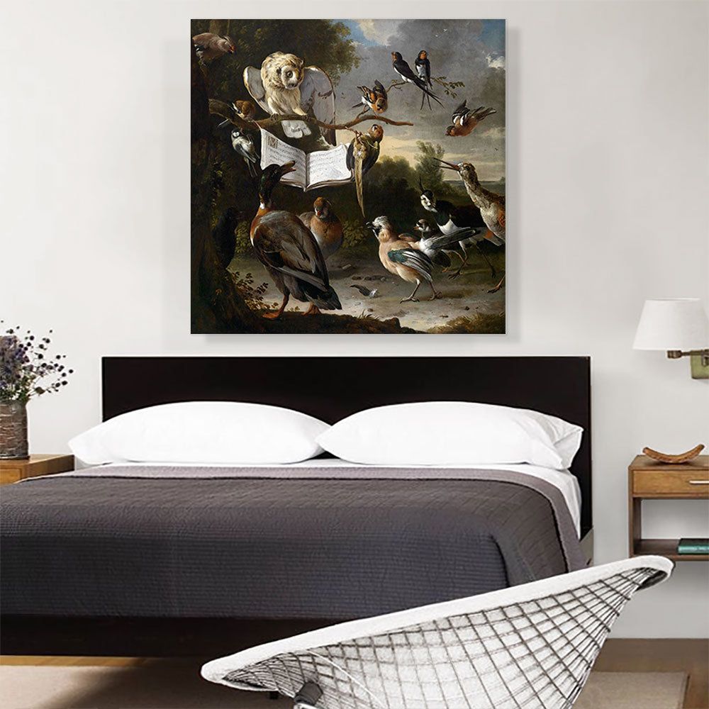 Duck, Parrot and Owl with Music Notebook Wall Art