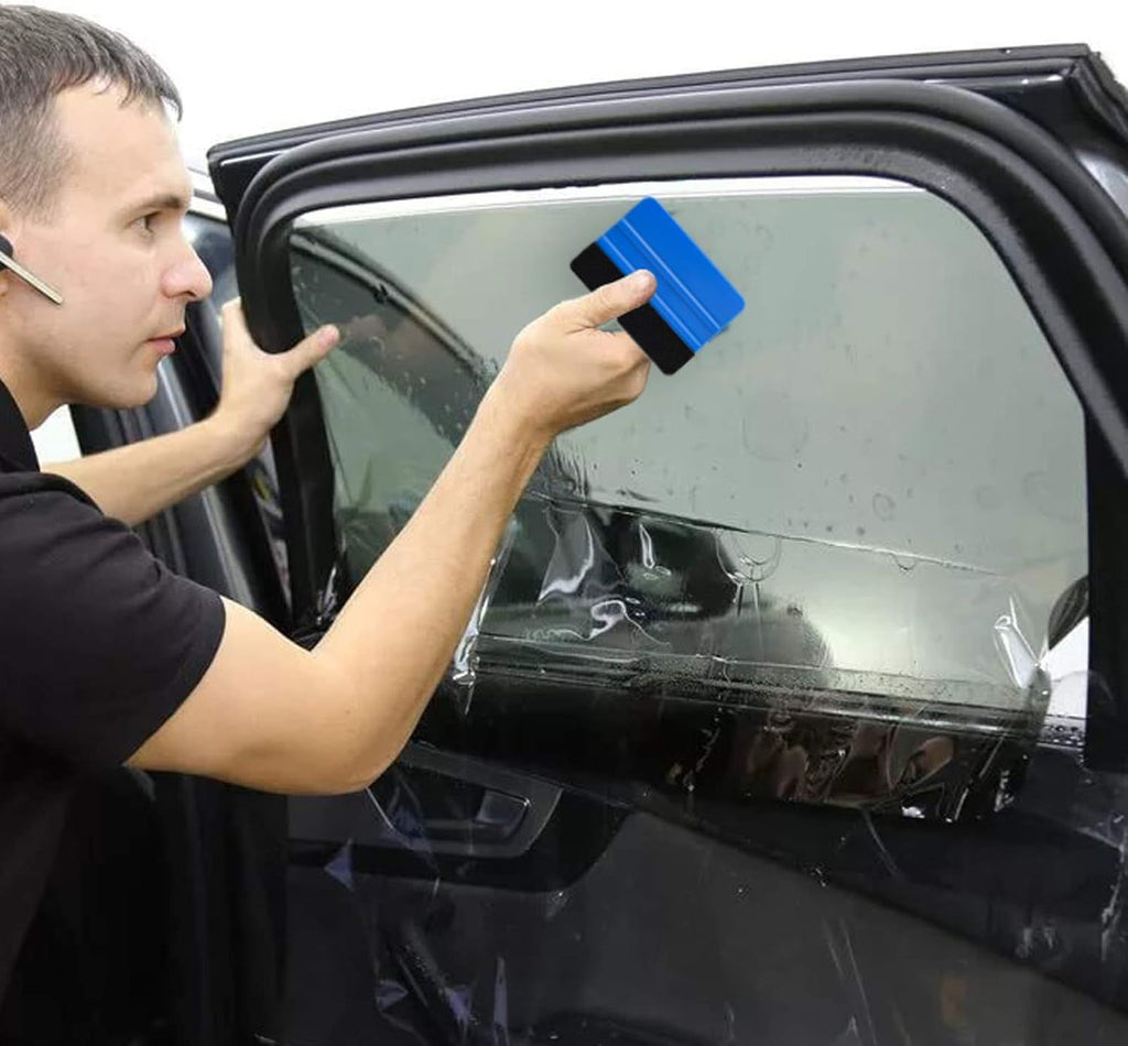 Professional 4- Felt Edge Vinyl Squeegee Tool – Pack of 3