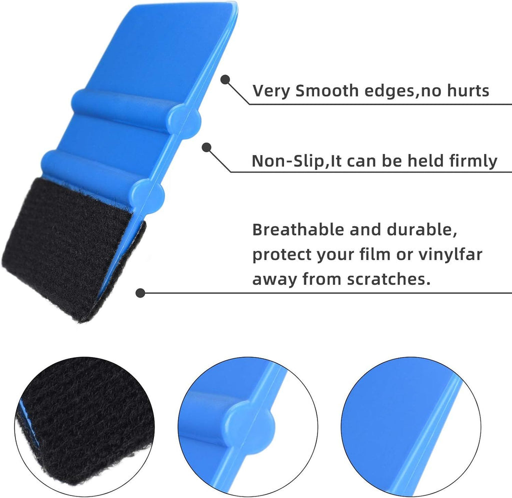 Professional 4- Felt Edge Vinyl Squeegee Tool – Pack of 3