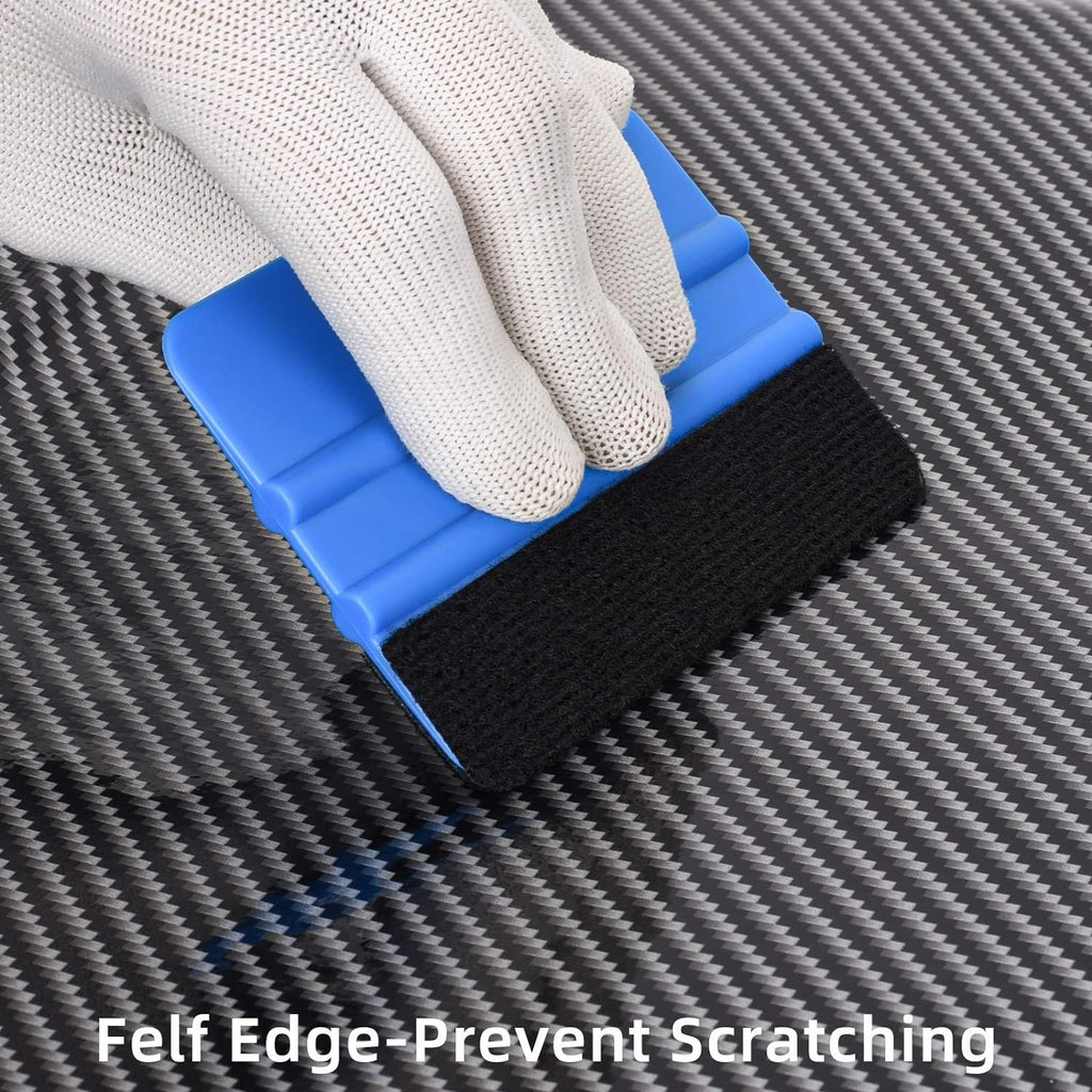 Professional 4- Felt Edge Vinyl Squeegee Tool – Pack of 3