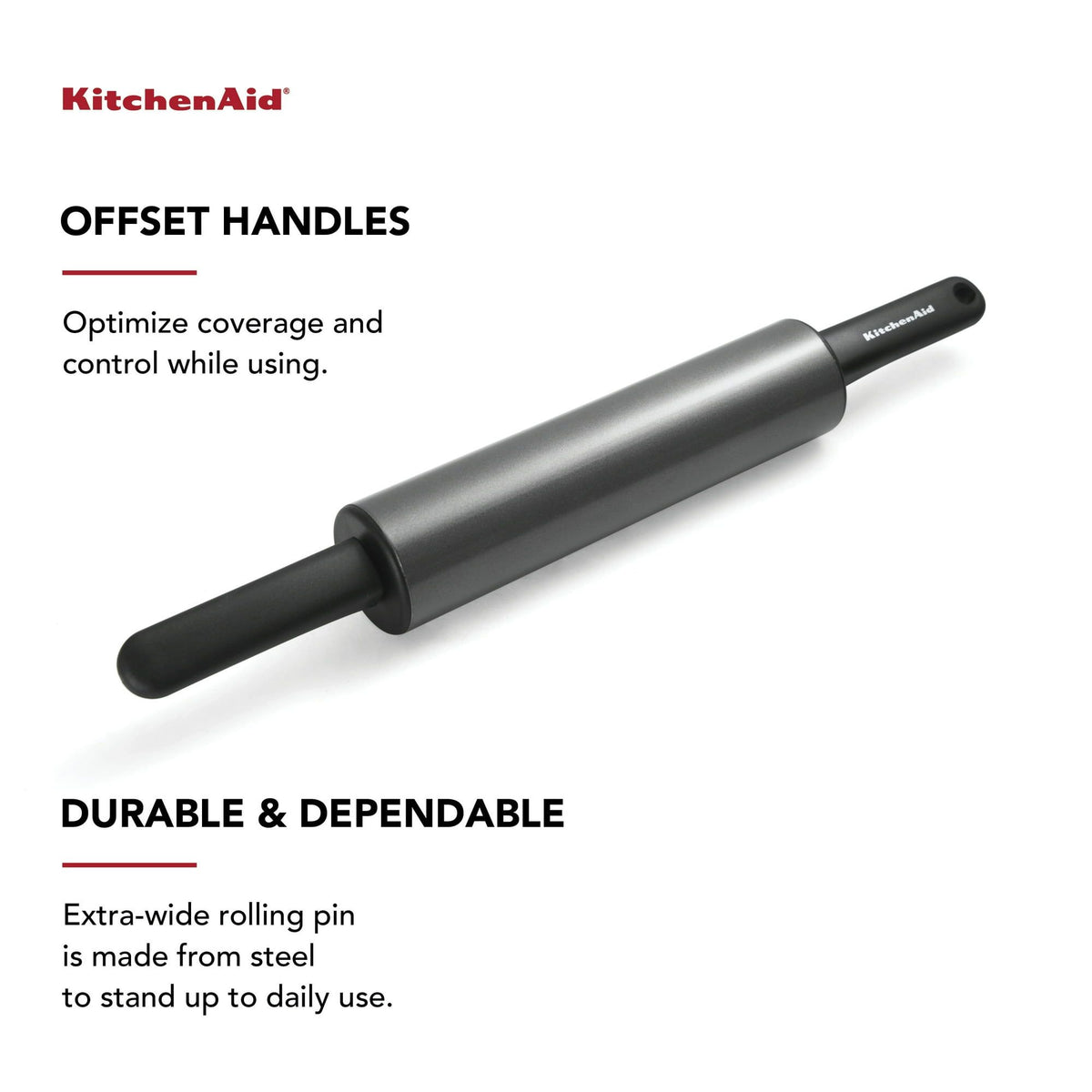 Classic Nonstick Rolling Pin with Offset Handles