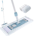 Magnetic Floor Flat Mop with 2 Washable Pads and Extendable Handle