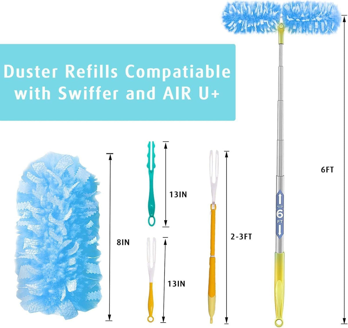 Two-Sided Duster Refills with Handle