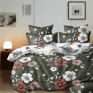 Queen Size 5-Piece Duvet Cover Set with Ties, Pillowcases & Shams – Ultra-Soft Microfiber