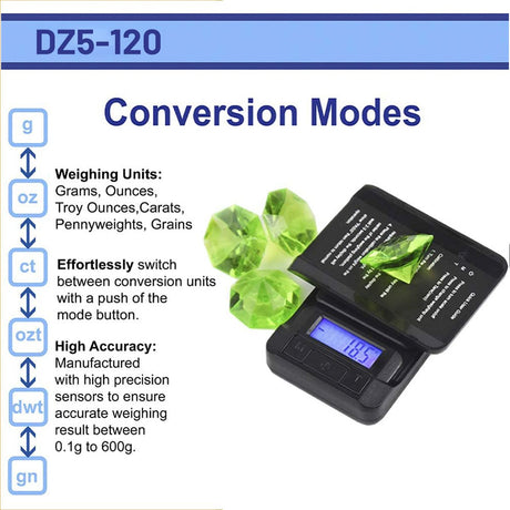 DZ5-120 Pocket Scale with Detachable Protective Lid