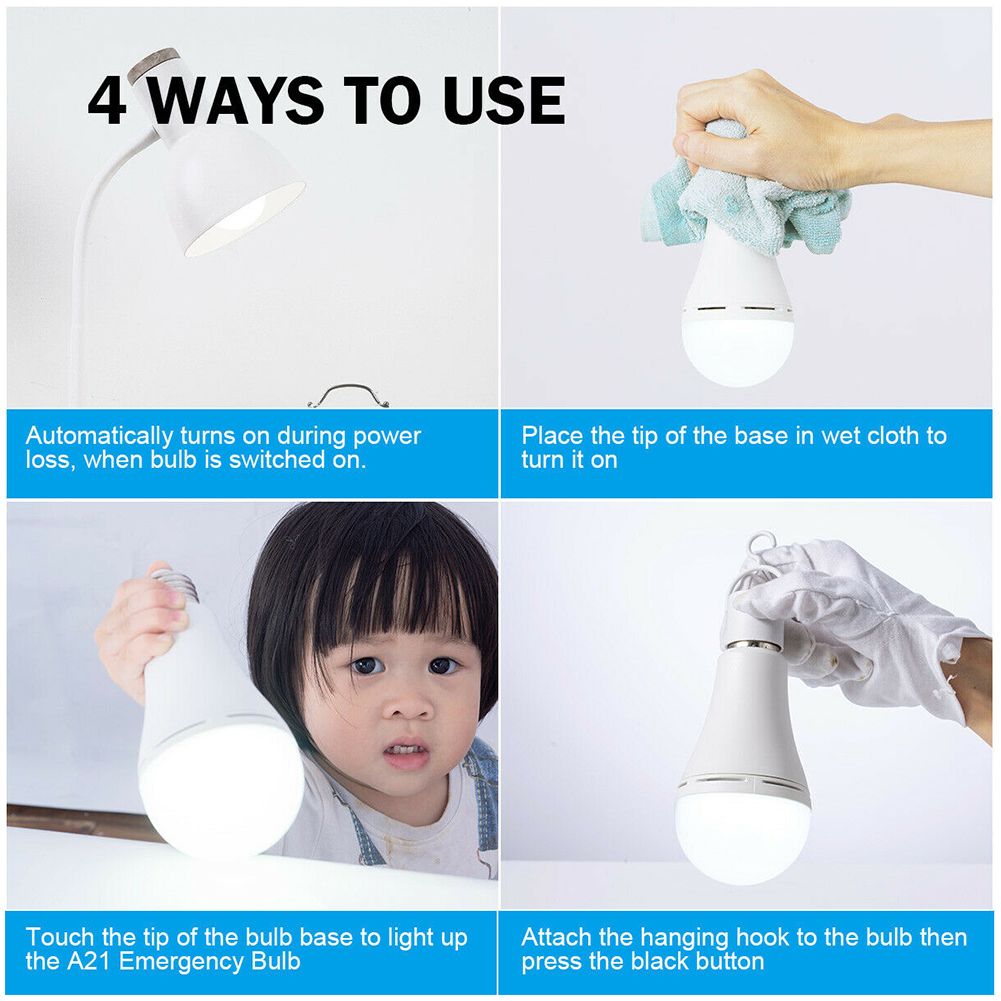 Rechargeable LED Bulb with Emergency Battery Backup