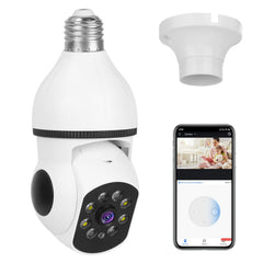 E27 WiFi Bulb Camera with 1080P HD, Full Color Night Vision, and Two-Way Audio