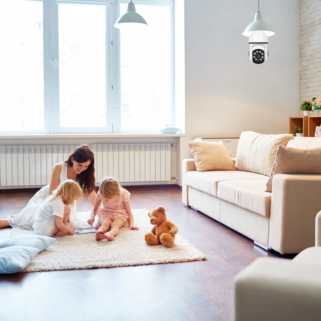 E27 WiFi Bulb Camera with 1080P HD, Full Color Night Vision, and Two-Way Audio