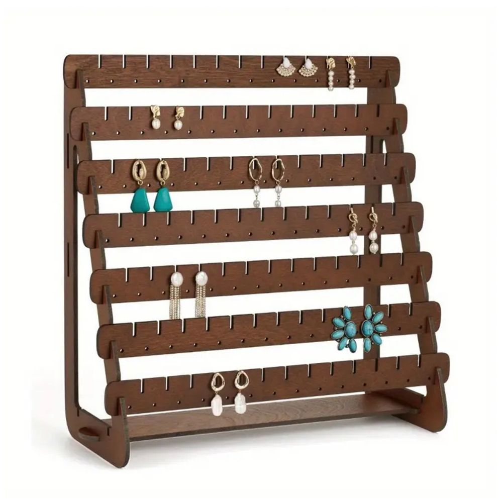 Slatted Earring Display Stand for Bedroom and Closet
