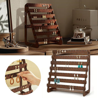 Slatted Earring Display Stand for Bedroom and Closet
