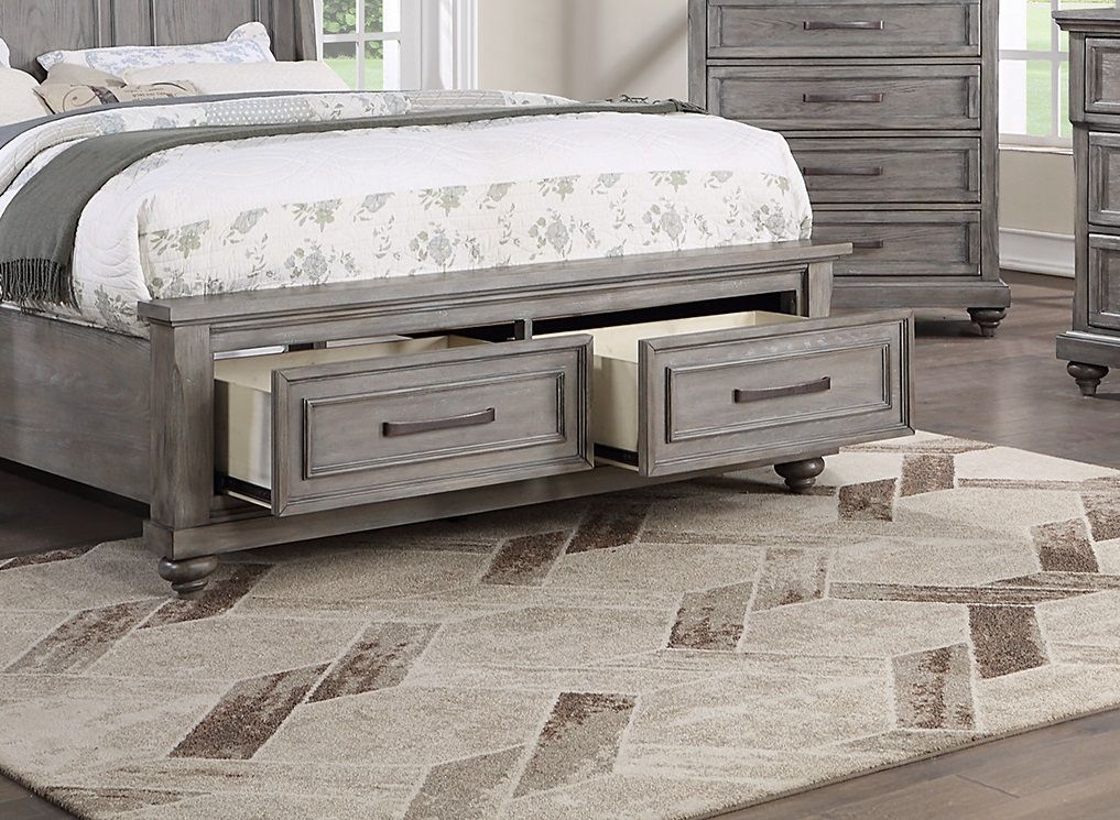 Vintage-Inspired Eastern King Sleigh Bed with Storage